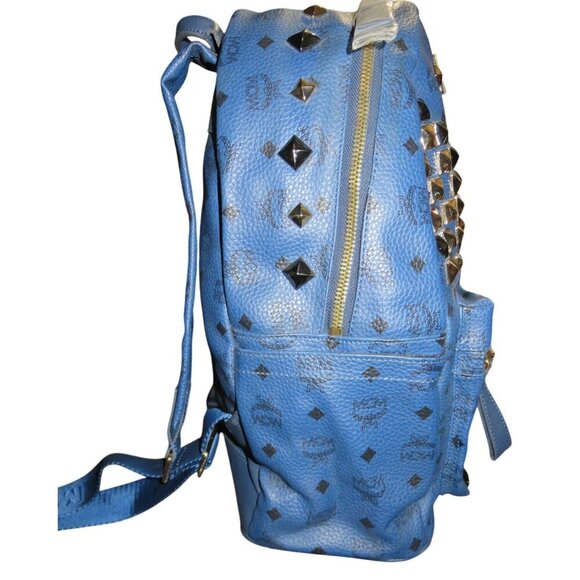 MCM München Visetos Leather Stud Embellished Backpack Laptop Bag - Picture 3 of 15